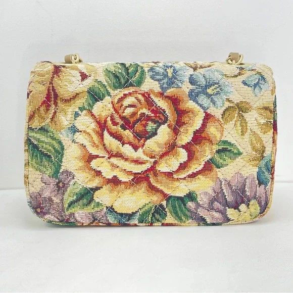 Persaman New York Tapestry Floral Shoulder Bag w/ Chain Strap - Picture 13 of 15
